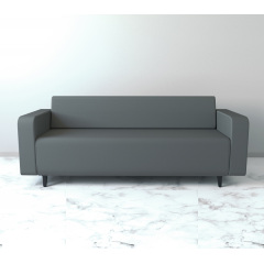 Диван офісний Tobi Sho Арне з підлокітниками 1880х700х740 мм, шкірзам Dark Grey/2233 Васильків