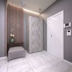 Шафа розпашна дводверна Tobi Sho ST-0010 з полицями, 1000х2180х520 мм Бетон Вишгород