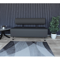 Диван офісний Tobi Sho Доран-42 без підлокітників 1200x540x750, шкірзам Сірий 2233 Умань