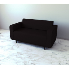 Диван офисный Tobi Sho Арне с подлокотниками 1580х700х740 мм, кожзам Brown/22311 Бровары