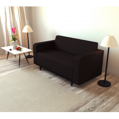 Диван офисный Tobi Sho Арне с подлокотниками 1580х700х740 мм, кожзам Brown/22311 Бровары