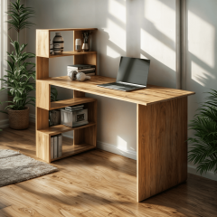 Стол компьютерный Tobi Sho ST-0024 с боковым стеллажом 1416х750х600 Дуб сонома Покровск