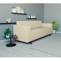 Диван офисный Tobi Sho Арне с подлокотниками 1880х700х740 мм, кожзам Cream/2207 Ізюм