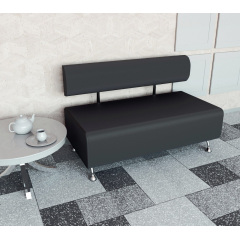 Диван офісний Tobi Sho Доран без підлокітників 1200x540x750, шкірзам Антрацит 2243 Васильків