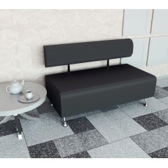 Диван офісний Tobi Sho Доран-42 без підлокітників 1200x540x750, шкірзам Антрацит 2243 Івано-Франківськ