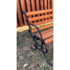 Скамейка Tobi Sho садово-парковая кованая усиленная с подлокотниками 1,75 м цвет Дуб Киев