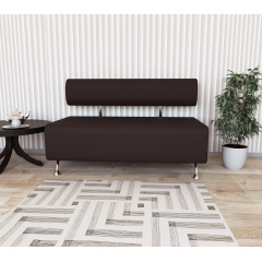Диван офісний Tobi Sho Доран без підлокітників 1200x540x750, шкірзам Коричневий 2231 Фастів