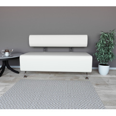 Диван офісний Tobi Sho Доран-42 без підлокітників 1500x540x750, шкірзам Білий 2300 Суми