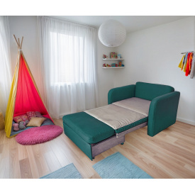 Крісло Tobi Sho Юніор-0.7 розкладне м`яке для дитячої кімнати рогожка Aqua/10, 880х800х800 мм