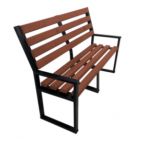 Лавка Tobi Sho Лофт із цільними опорами для дачі, парку, саду посилена 3 м колір макасар