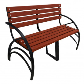 Лавка Tobi Sho Ельф з підлокітниками для дачі, парку, саду посилена 2,6 м колір махагоній