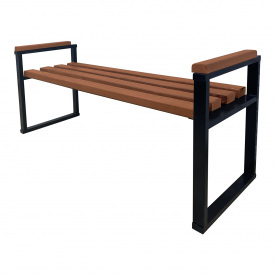 Скамейка Tobi Sho Лофт без спинки с подлокотниками для дачи, парка, сада 1 м цвет каштан