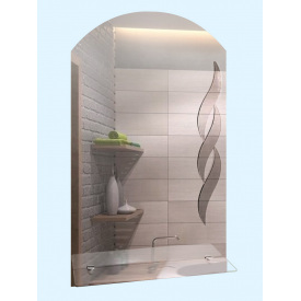 Зеркало навесное с полочкой и узором Tobi Sho FG-Коса(м) 400х675х120