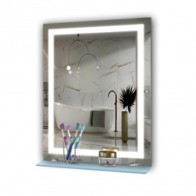 Зеркало прямоугольное Экватор с LED подсветкой DR-50 700х900х30 с полочкой