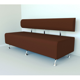 Диван офісний Tobi Sho Доран-42 без підлокітників 1800x540x750, шкірзам Світло-коричневий 2212