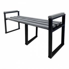 Скамейка Tobi Sho Лофт без спинки с подлокотниками для дачи, парка, сада усиленная 1,7 м цвет серый