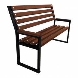 Лавка Tobi Sho Лофт з дерев`яними накладками на підлокітниках 1 м колір макасар