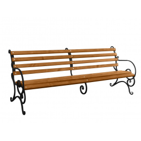 Лавка Tobi Sho садово-паркова кована з підлокітниками 2,2 м колір Дуб