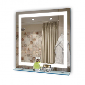 Дзеркало квадратне Екватор з LED підсвічуванням DR-51 600х600х30 с полочкой
