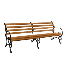Лавка Tobi Sho садово-паркова кована посилена з підлокітниками 2 м колір Дуб