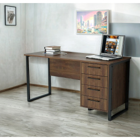 Стіл письмовий Tobi Sho LOFT Volcano СПЛВ/2-1 прямий з шухлядами, стільниця 18 мм, 1600х600х750 Фаєрвуд