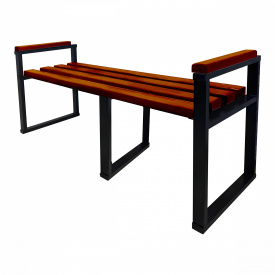 Скамейка Tobi Sho кованая Лофт без спинки с подлокотниками для дачи, парка, сада усиленная 2,6 м цвет махагоний