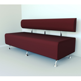 Диван офисный Tobi Sho Доран без подлокотников 1800x540x750, кожзам Бордовый 2223