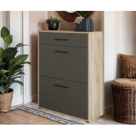 Тумба для взуття Tobi Sho Laura Т-207 з шухлядою в передпокій, 700х920х280 мм Сонома-Антрацит