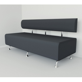 Диван офисный Tobi Sho Доран без подлокотников 1800x540x750, кожзам Серый 2233