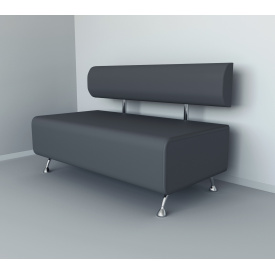 Диван офисный Tobi Sho Доран без подлокотников 1500x540x750, кожзам Серый 2233