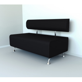 Диван офисный Tobi Sho Доран без подлокотников 1500x540x750, кожзам Черный 2230