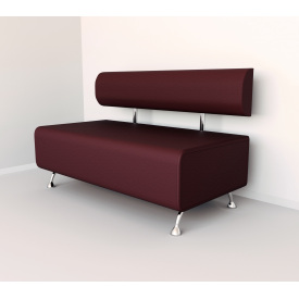 Диван офисный Tobi Sho Доран без подлокотников 1200x540x750, кожзам Бордовый 2223