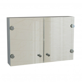 Навесной зеркальный шкафчик с прямыми фасадами для ванной комнаты Tobi Sho ТB13-40 600х400х125 мм