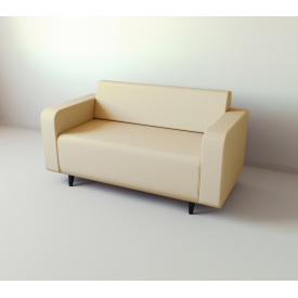 Диван офісний Tobi Sho Арне з підлокітниками 1580х700х740 мм, шкірзам Cream/2207