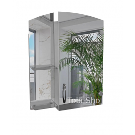 Шафа дзеркальна "Економ" з фігурним фасадом для ванної кімнати Tobi Sho ТS-185 500х650х130 мм