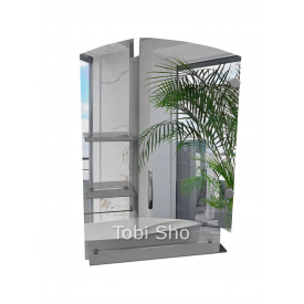 Шкаф зеркальный "Эконом" с фигурным фасадом для ванной комнаты Tobi Sho ТS-180 500х750х130 мм