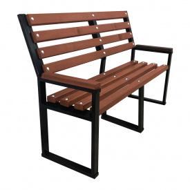 Скамейка Tobi Sho Лофт с деревянными накладками на подлокотниках усиленная 3 м цвет черешня