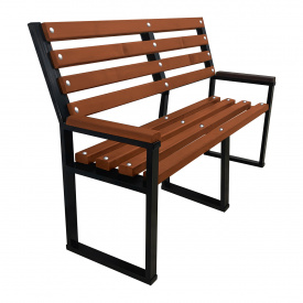 Лавка Tobi Sho Лофт з дерев`яними накладками на підлокітниках посилена 3 м колір каштан