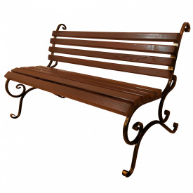 Лавка садова кована Tobi Sho без підлокітників 170 см колір каштан