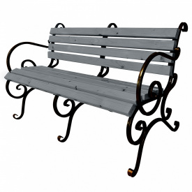 Лавка садова кована Tobi Sho з підлокітниками посилена 220 см колір сірий