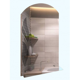 Зеркало навесное с полочкой и узором Tobi Sho FG-Барвинок 500х675х120