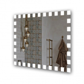 Зеркало "Экватор" с LED подсветкой квадраты по периметру DR-62 900х700х30