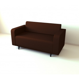 Диван офісний Tobi Sho Арне з підлокітниками 1380х700х740 мм, шкірзам Bright Brown/2231