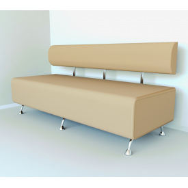 Диван офисный Tobi Sho Доран без подлокотников 1800x540x750, кожзам Бежевый 2201