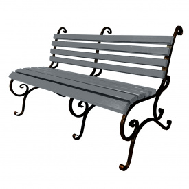 Лавка садова кована Tobi Sho без підлокітників посилена 220 см колір сірий