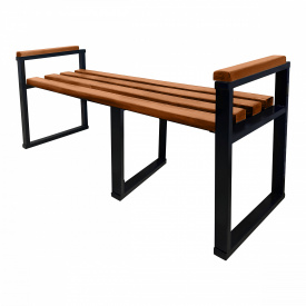 Лавка Tobi Sho Лофт без спинки з підлокітниками для дачі, парку, саду посилена 2 м колір макасар