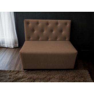 Диван для кафе Tobi Sho Бостон с высокой спинкой и пуговицами 1200x630x850, кожзам Мокко 2239