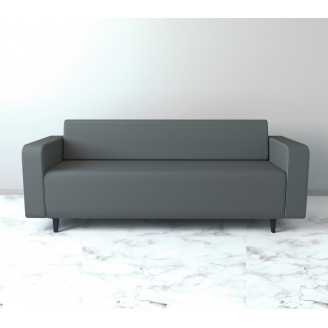Диван офисный Tobi Sho Арне с подлокотниками 1880х700х740 мм, кожзам Dark Grey/2233