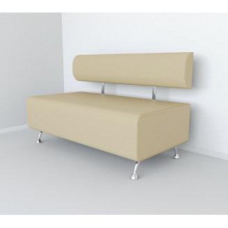 Диван офисный Tobi Sho Доран без подлокотников 1500x540x750, кожзам Шампань 2207