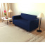 Диван офісний Tobi Sho Арне з підлокітниками 1380х700х740 мм, шкірзам Midnight Blue/2227 Братське